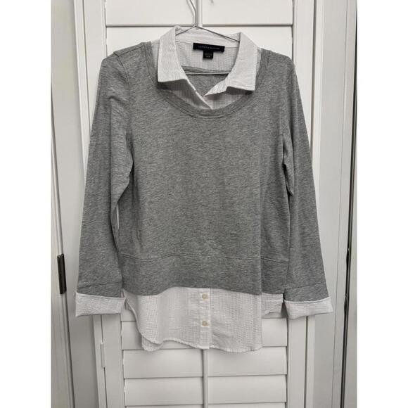 Tommy Hilfiger Tops - Tommy Hilfiger two-in-one sweater and collared button-up size Small